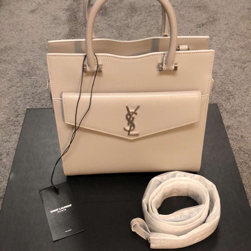 Women’s YSL grey leather tote bag - Picture 9 of 11
